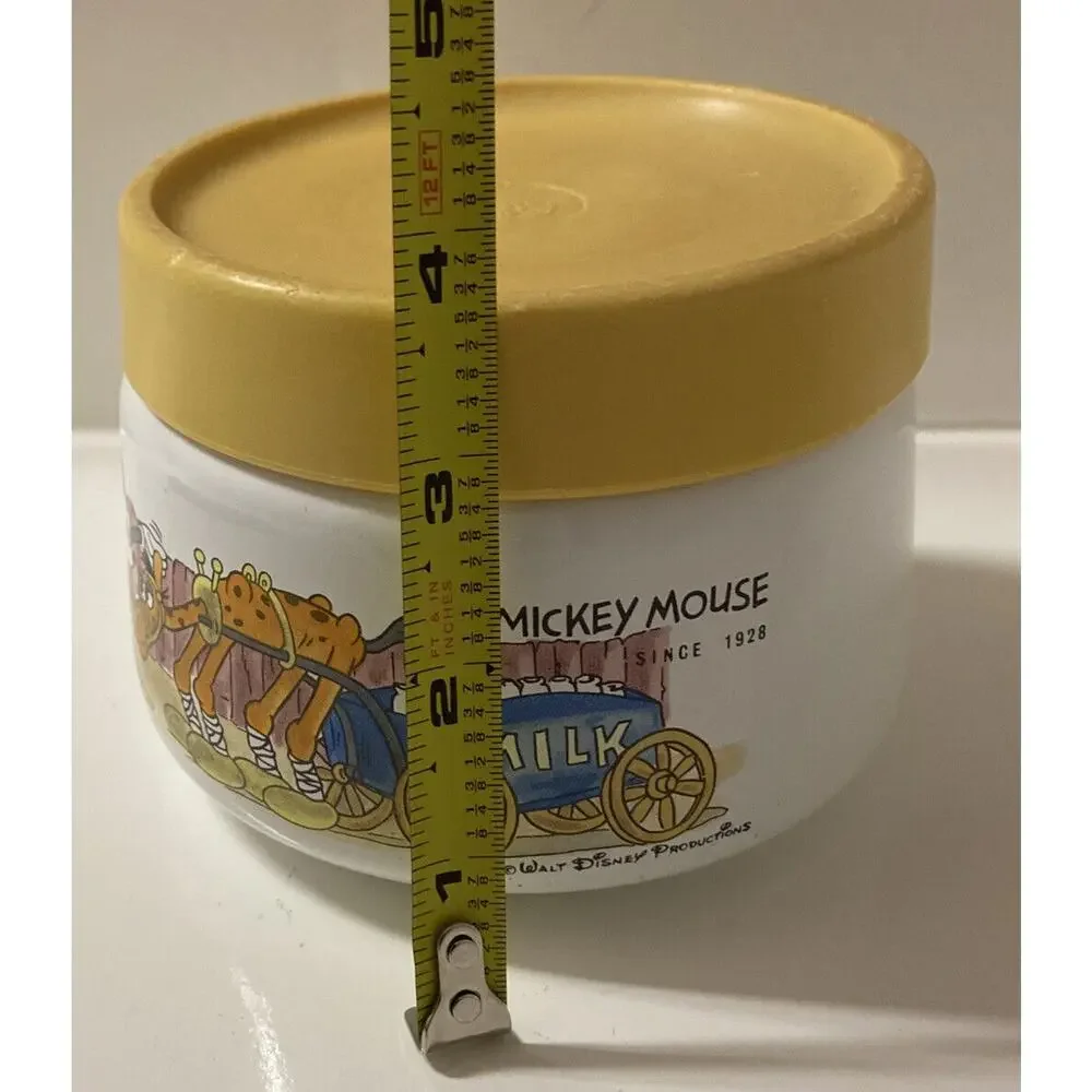 Vintage Mickey Mouse Metal‎ Canister Dish Lid RARE Japan Walt Disney Productions